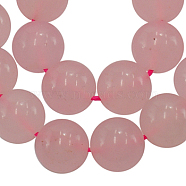 Dyed Natural White Jade Beads Strands, Imitation Rose Quartz, Round, about 6mm in diameter, hole: 0.8mm, about 67pcs/strand, 16 inch(JBR7-6mm)