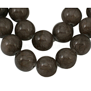 Natural Yellow Jade Beads Strands, Round, Dyed, Gray, about 8mm in diameter, hole: 1mm, about 50 pcs/strand, 16 inch(JBR8mm-23)