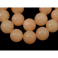 Natural Yellow Jade Beads Strands, Round, Dyed, Light Salmon, about 8mm in diameter, hole: 1mm, about 50 pcs/strand, 16 inch(JBR8mm-3)