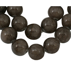 Natural Yellow Jade Beads Strands, Round, Dyed, Gray, about 10mm in diameter, hole: 1mm, about 40 pcs/strand, 16 inch(JBR10mm-23)