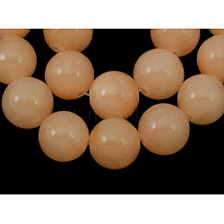 Natural Yellow Jade Beads Strands, Round, Dyed, Light Salmon, about 8mm in diameter, hole: 1mm, about 50 pcs/strand, 16 inch(JBR8mm-3)