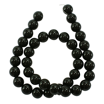 Natural Mashan Jade Beads Strands, Dyed, Black, Round, about 8mm in diameter, hole: 1mm, about 50pcs/strand, 16 inch