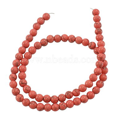 6mm Pink Round White Jade Beads