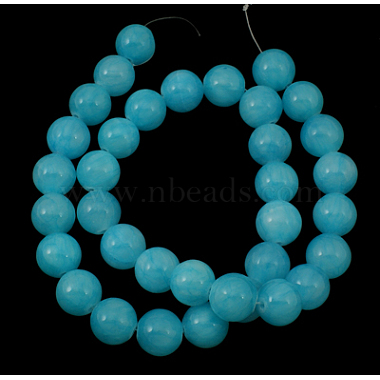 Natural Yellow Jade Beads Strands(JBR6mm-5)-2