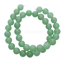 Natural White Jade Beads Strands, Dyed, Imitate Green Aventurine, Round, about 4mm in diameter, hole: 0.8mm, about 90pcs/strand, 15.5 inch(JBS011-4mm)