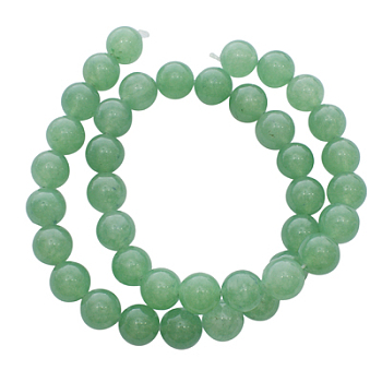 Natural White Jade Beads Strands, Dyed, Imitate Green Aventurine, Round, about 4mm in diameter, hole: 0.8mm, about 90pcs/strand, 15.5 inch