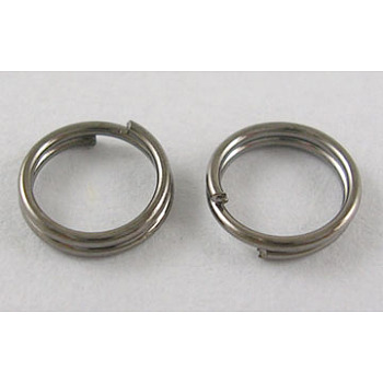 Iron Split Rings, Double Loops Jump Rings, Cadmium Free & Nickel Free Gunmetal, Dimension: 6mm in diameter, 1.4mm thick, about 5.3mm inner diameter