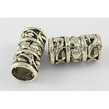 Tibetan Style Alloy Beads, Column, Cadmium Free & Lead Free, Gunmetal, 12x6mm, Hole: 3.5mm