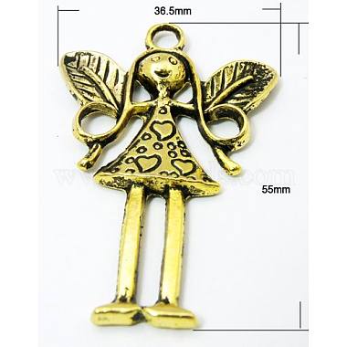 Antique Golden Angel & Fairy Alloy Big Pendants