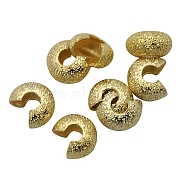 Brass Crimp Beads Covers, Golden, 3.2mm In Diameter, Hole: 1.2mm(KK-G015-G)
