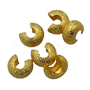 Brass Crimp Beads Covers, Golden, About 5mm In Diameter, 4mm Thick, Hole: 2.2mm(KK-G017-G)