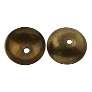 Brass Bead Caps,  Apetalous, Antique Bronze, 8x2.5mm, Hole: 0.5mm, about 1000pcs/bag(KK-H052-AB-3)