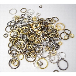Brass Jump Rings, Ring, Mixed Color, 18~20 Gauge, 4~10x0.8~1.0mm, Inner Diameter: 2.4~8mm, about 4760pcs/500g(KK-A053-1)