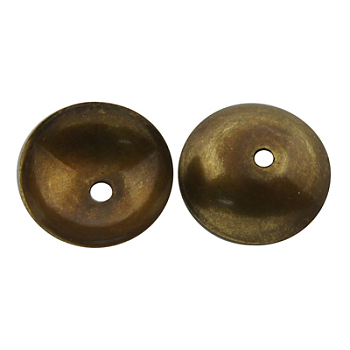 Brass Bead Caps,  Apetalous, Antique Bronze, 8x2.5mm, Hole: 0.5mm, about 1000pcs/bag