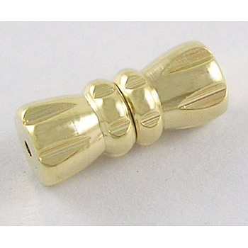 Brass Screw Clasps, Perfect Ending for Your Jewelry, Golden, 10~11x4.5mm, Hole: 1~1.2mm