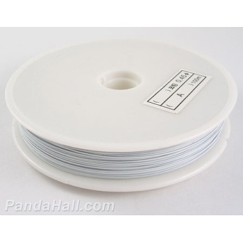 Tiger Tail Wire, Nylon-coated Stainless Steel, White, 0.35mm in diameter, about 164.04 Feet(50m)/roll