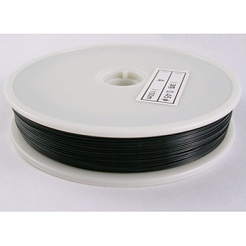 Tiger Tail Wire, Nylon-coated Stainless Steel Wire, Black, 0.38mm, about 164.04 Feet(50m)/roll