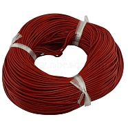 Cowhide Leather Cord, Leather Jewelry Cord, Jewelry DIY Making Material, Round, Dyed, Red, 1.5mm(LC-1.5MM-01)