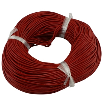Cowhide Leather Cord, Leather Jewelry Cord, Jewelry DIY Making Material, Round, Dyed, Red, 1.5mm