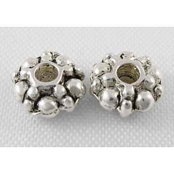 Tibetan Style Spacer Beads, Lead Free & Nickel Free & Cadmium Free, Antique Silver, 6x3mm, Hole: 1.5mm