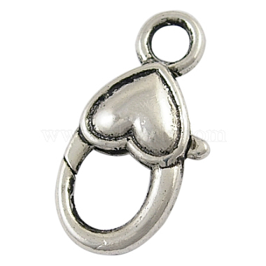 27mm Antique Silver Heart Alloy Clasps
