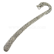 Tibetan Style Alloy Bookmarks, Lead Free and Cadmium Free, Antique Silver, 123x26x2.5mm, Hole: 3.5mm(LF10056Y-NF)