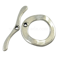 Tibetan Style Toggle Clasps, Lead Free and Cadmium Free, Antique Silver, 47x6x30x2mm, Hole: 2mm(LF10114Y)