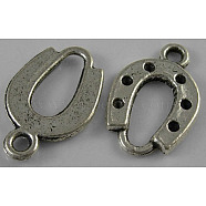 Tibetan Style Alloy Horseshoe Pendants, Cadmium Free & Nickel Free & Lead Free, Antique Silver, 17.5x11x3mm, Hole: 1.5mm(LF1169Y-NF)