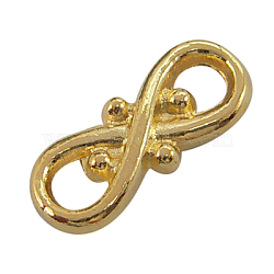 Tibetan Style Connectors/Links, Lead Free and Cadmium Free, Number 8, Golden Color, about 16.5mm long, 7mm wide, 3.5mm thick, hole: 3mm(LF10376Y-G)