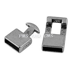 Tibetan Style Snap Lock Clasps, Cadmium Free & Nickel Free & Lead Free, Rectangle, Antique Silver, 22x12x6mm, 19x12x5mm, Hole: 3x10mm(LF11313Y-NF)
