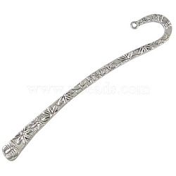 Tibetan Style Alloy Bookmarks, Cadmium Free & Lead Free, Antique Silver, 124x20mm, Hole: 2mm(LF1676Y)