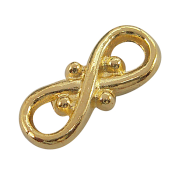 Tibetan Style Connectors/Links, Lead Free and Cadmium Free, Number 8, Golden Color, about 16.5mm long, 7mm wide, 3.5mm thick, hole: 3mm