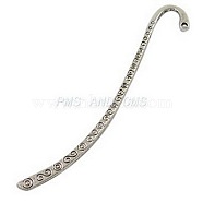 Tibetan Style Alloy Bookmarks, Cadmium Free & Nickel Free & Lead Free, Antique Silver, 84x4x2mm, Hole: 2mm(LF8636Y-NF)
