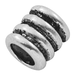 Tibetan Style Alloy Beads, Grooved Beads, Column, Antique Silver, Lead Free & Cadmium Free & Nickel Free, 9.5x9mm, Hole: 6mm(LF9863Y-NF)