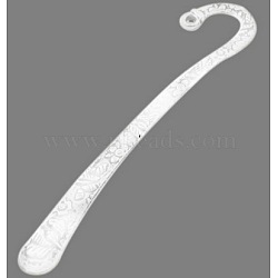 Tibetan Style Alloy Bookmarks, Lead Free and Nickel Free and Cadmium Free, Silver Color Plated, 79.5x15.5x2mm, Hole: 2mm(LF9212Y-NFS)