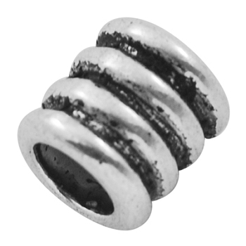 Tibetan Style Alloy Beads, Grooved Beads, Column, Antique Silver, Lead Free & Cadmium Free & Nickel Free, 9.5x9mm, Hole: 6mm