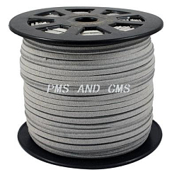 Faux Suede Cords, Faux Suede Lace, Light Grey, 6x1.5mm, 100yards/roll(300 feet/roll)(LW-S012-39)
