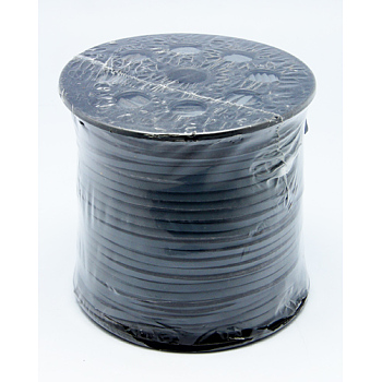 Korean Faux Suede Cord, Faux Suede Lace, with PU Leather, Prussian Blue, 3x1.5mm, about 100yards/roll(300 feet/roll)