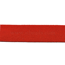 Flat Faux Suede Cord, Faux Suede Lace, Red, about 20mm wide, 1.4mm thick, about 1.09 yards(1m)/strand(LW14105Y)