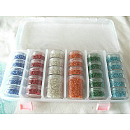 4MM Mixed Color Glass Seed Beads, DIY Jewelry Making Bead Sets with Storage Box, 4mm in diameter, hole: 1.5mm, 590g/set(M-CB009)
