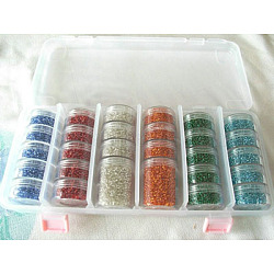 3MM Mixed Color Glass Seed Beads, DIY Jewelry Making Bead Sets with Storage Box, 3mm in diameter, hole: 0.8mm, 590g/set(M-CB008)