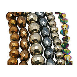 Electroplate Glass Bead Strands, Mixed Shapes, Mixed Color, about 4~16mm long, 4~16mm wide, hole: 1~2mm, 10~13 inch/strand, about 20~84pcs/strands(M-CSM019)