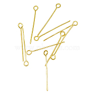 Mix Iron Eye Pin, Nickel Free, Golden Color, Size: about 1.6cm~5.0cm long, 0.7mm thick(M-EP001Y-NFG)