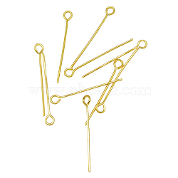 Mix Iron Eye Pin, Nickel Free, Golden Color, Size: about 1.6cm~5.0cm long, 0.7mm thick(M-EP001Y-NFG)