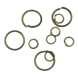 Iron Jump Rings and Split Rings, Ring, Antique Bronze Color, 4~20x0.6~1.5mm, Inner Diameter: 2.8~17mm(M-JR001Y-AB)