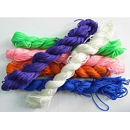 Nylon Thread, Nylon Jewelry Cord for Custom Woven Bracelets Making, Mixed Color, 1mm, 28m/batch(M-NT001)
