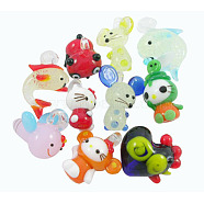 Handmade Lampwork Pendants, Mixed Animals, about 15~23mm wide, 23~35mm long, hole: 3~5mm(M001J)
