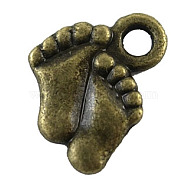 Lead Free & Cadmium Free & Nickel Free Tibetan Pendant, Antique Bronze, Foot, 12mm, hole: about 2.1mm(MAC0334-NF)