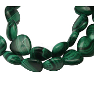 Natural Malachite Gemstone Beads Strands, Mother's Day Gifts Making, Grade A, Heart, Green, Size: about 12mm wide, 12mm long, 5mm thick, hole: 0.8mm, 34pcs/strand, 16 inchHeart, Green, 12x12mm(MALA-12X12-1)