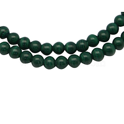 Natural Malachite Gemstone Beads Strands, Grade A, Round, Green, Size: about 4mm in diameter, hole: 0.8mm, 93pcs/strand, 16 inches(MALA-4D-1)